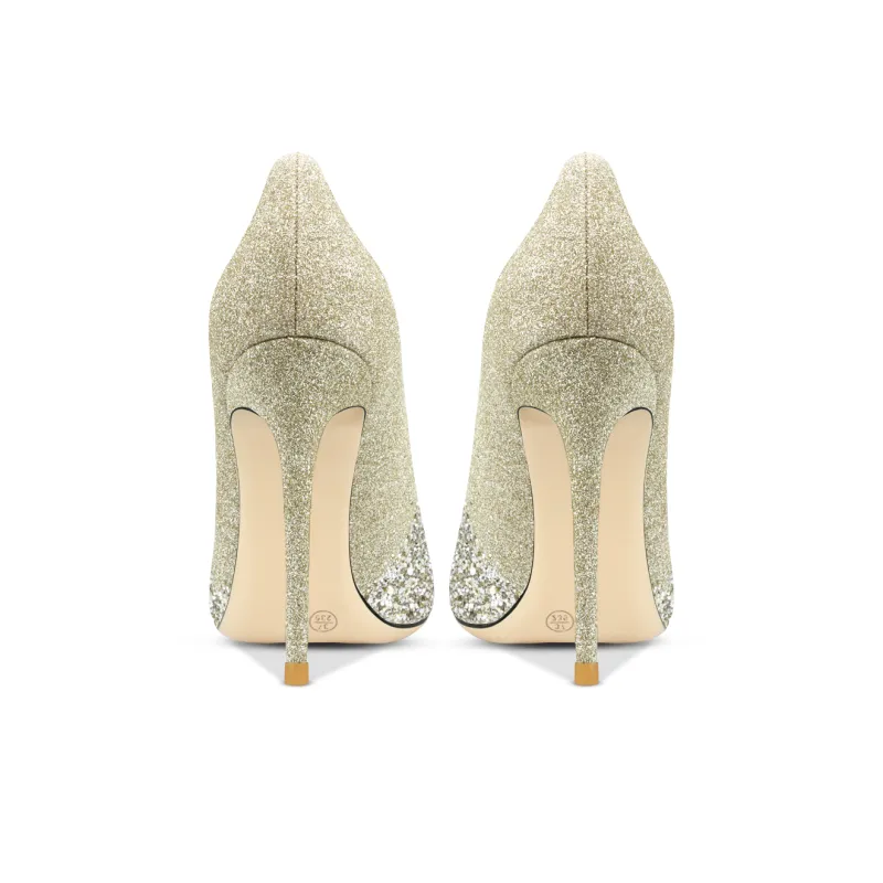 Suyymakk Slim Heel High Heels Women's Gold-4