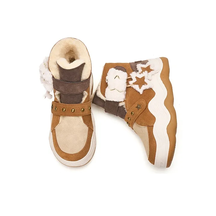 Joy&Mario Thermal Height Increase Short Mid Calf Snow Boots Women's-3