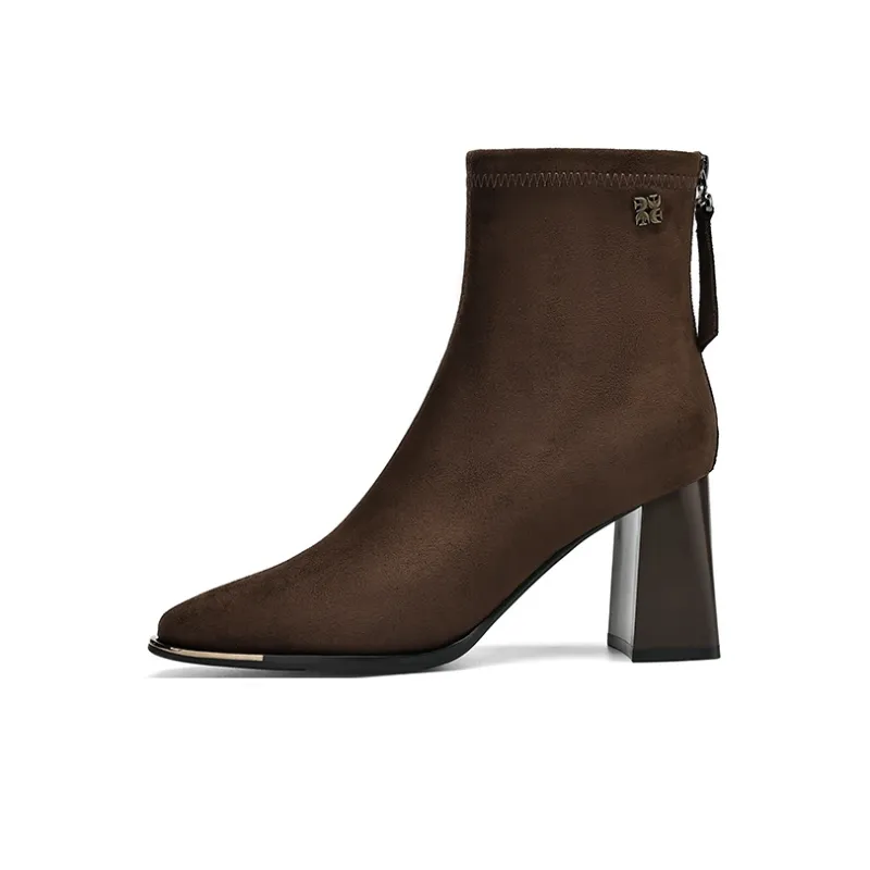 HLA Ankle Boots Women's Black/Brown Red-5