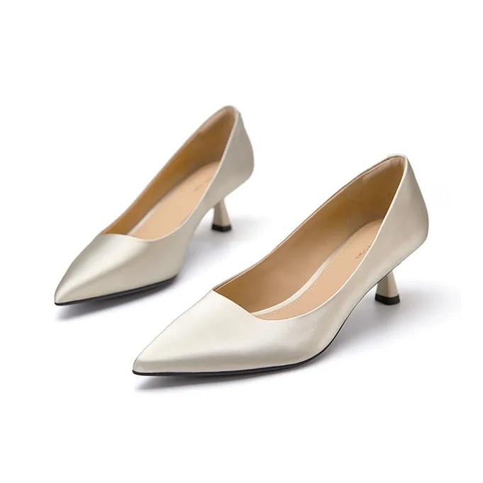 Marie Claire Slim Heel High Heels 5cm Women's Gold-4