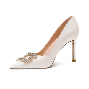 Li Ke Slim Heel High Heels Women's White