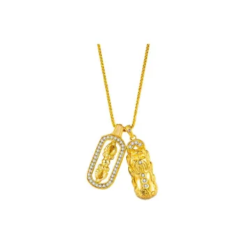 ZHOUBAIFU 990 Silver Necklaces Unisex Gold