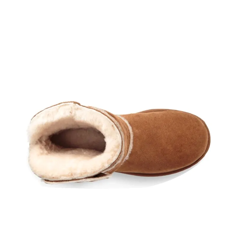 UGG Mini Spill Seam Bow Lacing Fleece Lined Brown Women's-2