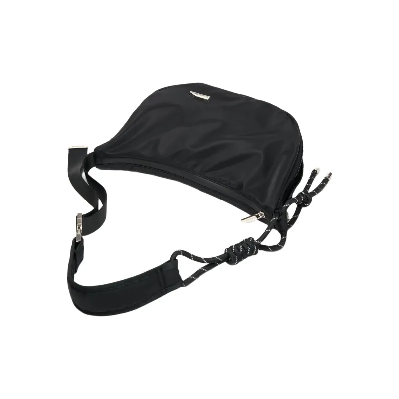 SMTING STUDIO Polyester Shoulder Bag Medium Size Unisex Deep Black/Oat-2