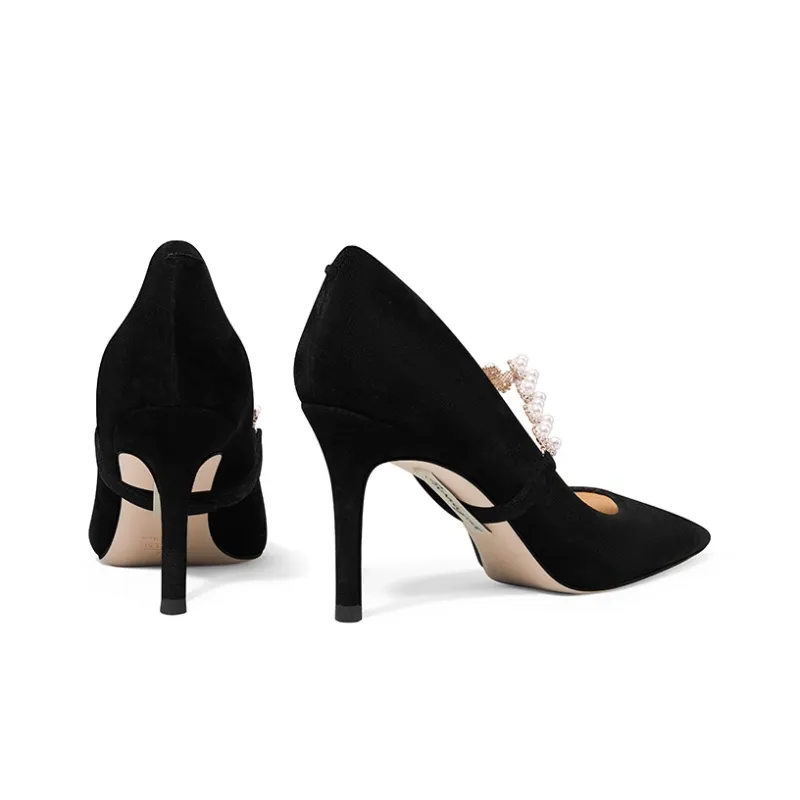 LOLY Slim Heel High Heels Women's Black-9