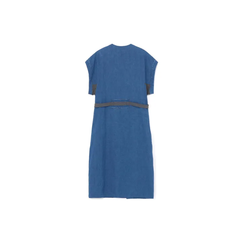 Yohji Yamamoto Belted waist Twill Denim Dress-1