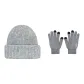 Gray Hood+Black and White Gloves