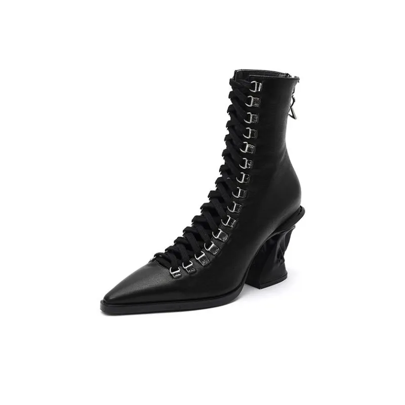 DAPHNE LAB Sugar-free Series Ankle Boots 8.5cm Women's-1