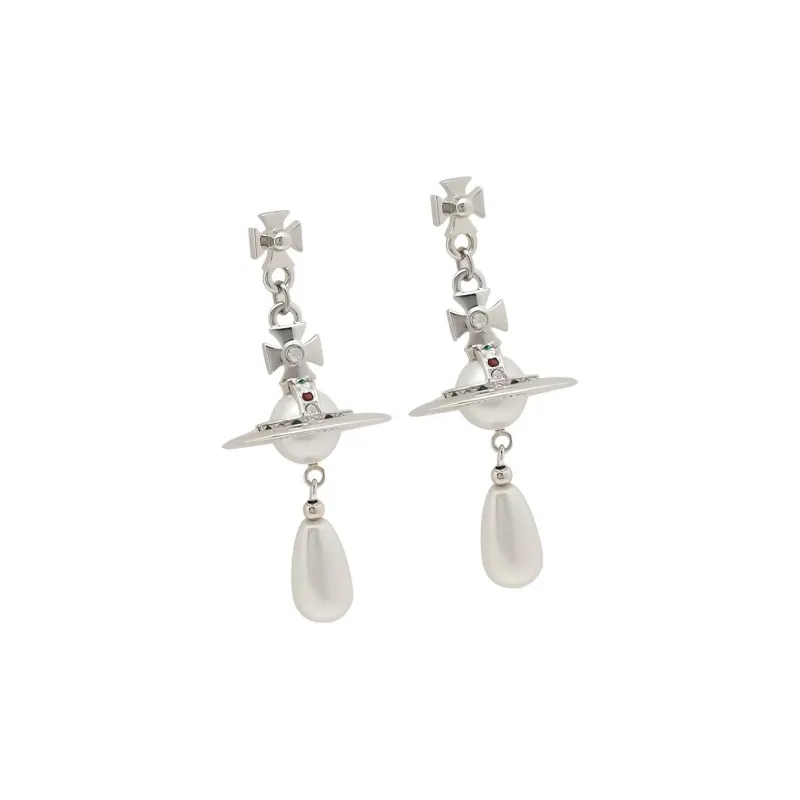 Vivienne Westwood Orb Crystal embellished Drop Earrings-0