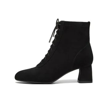 Joypeace Deer Boots Ankle Boots Chunky Heel Women's