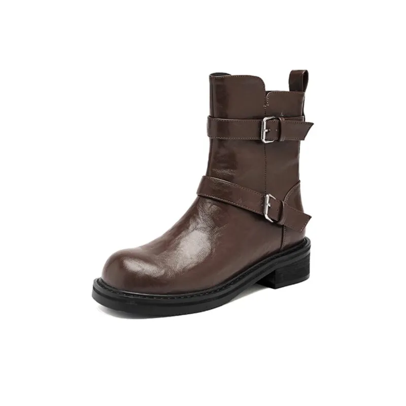 AGSDON Ankle Boots Women's Brown/Black-1