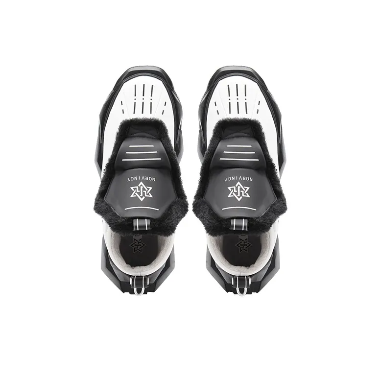 NORVINCY Snow Boots Unisex Black White-2