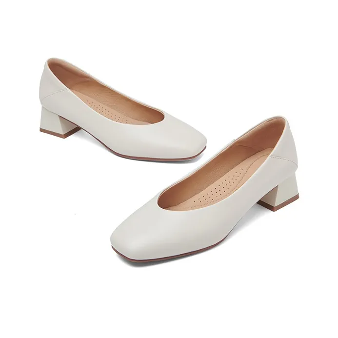 PT'SON Chunky Heel High Heels 4cm Women's-3