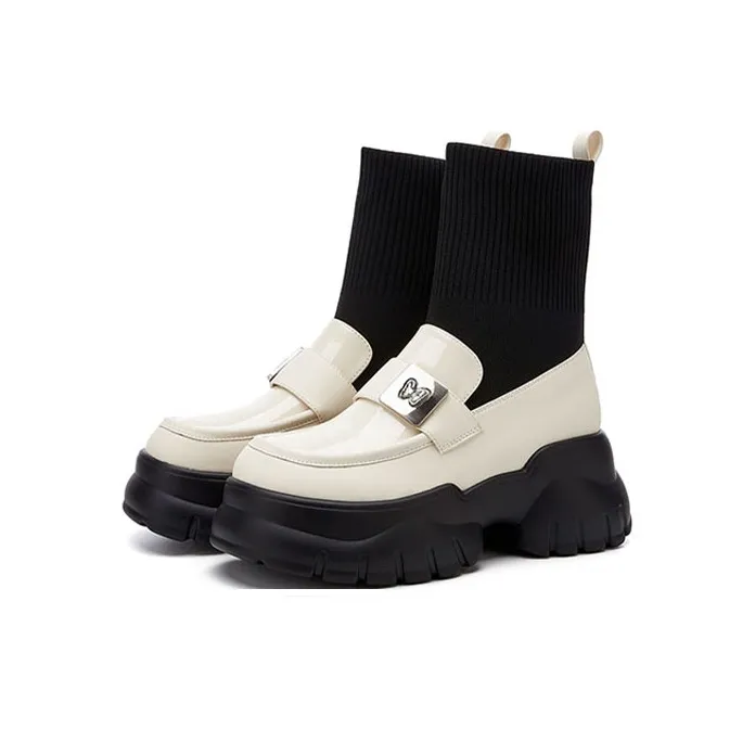 ST&SAT Ankle Boots Women's Black/Ecru-5