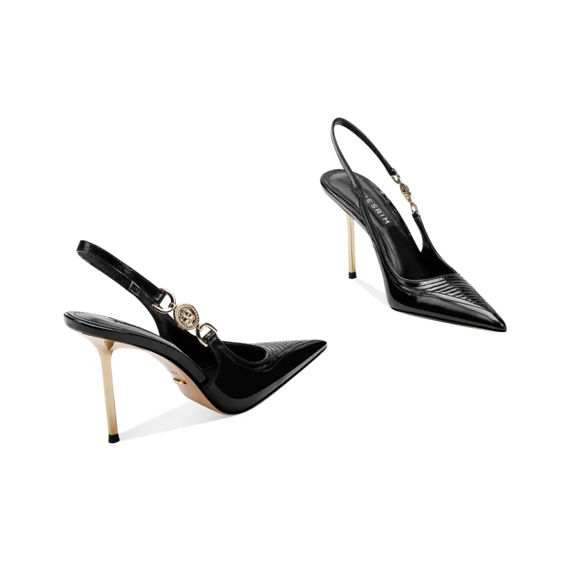 Shesrim Slim Heel High Heels 9cm Women's Black-2
