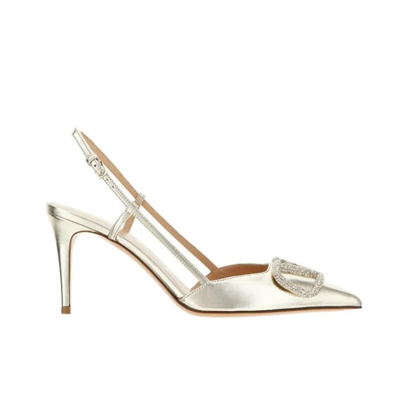 Xingdiman Slim Heel High Heels Women's Silver-1