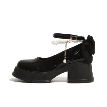Moon Veil Chunky Heel High Heels 6.5cm Women's