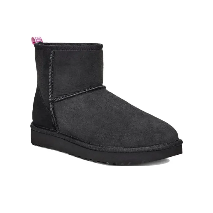 UGG Classic Mini Ii Graphic Logo High Top Fleece Lined Black Women's-2