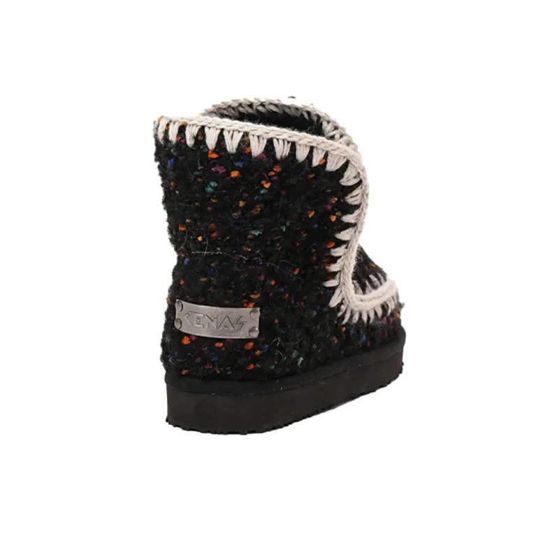 K.D.KENAZ Warm Wear Resistant And Slip Resistant Coverage Snow Boots Women's Black-3