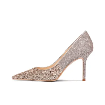 ROSE CASTLE Slim Heel High Heels Women's Gold
