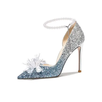 Lily Wei Slim Heel High Heels Women's Blue Gradient