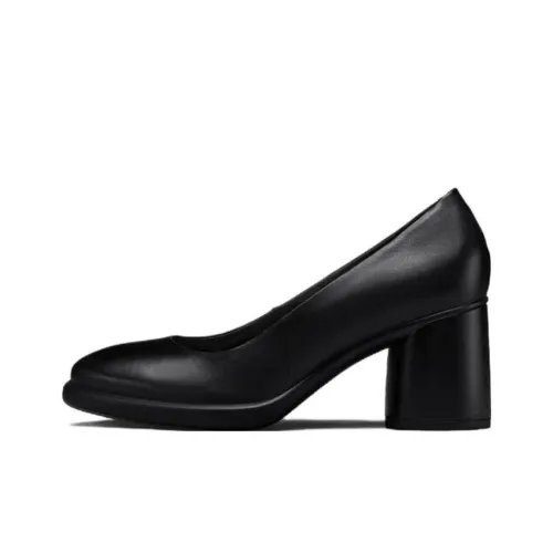 Ecco Chunky Heel High Heels 7cm Women's Black