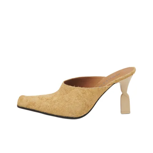 Alexander McQueen Swivel Wrap-toe Slippers Women's Beige
