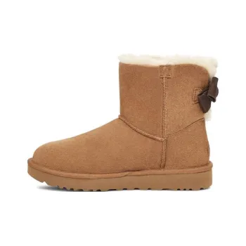 UGG Mini Bailey Suede Bow For 'Chestnut' Women's
