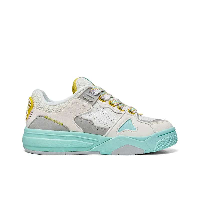Kappa Anti Slip Wear Resistant Low Top Skateboard Shoes Women's Blue White-1