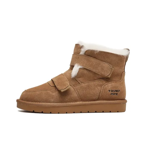 TRUMPPIPE Short Snow Boots Men's Camel