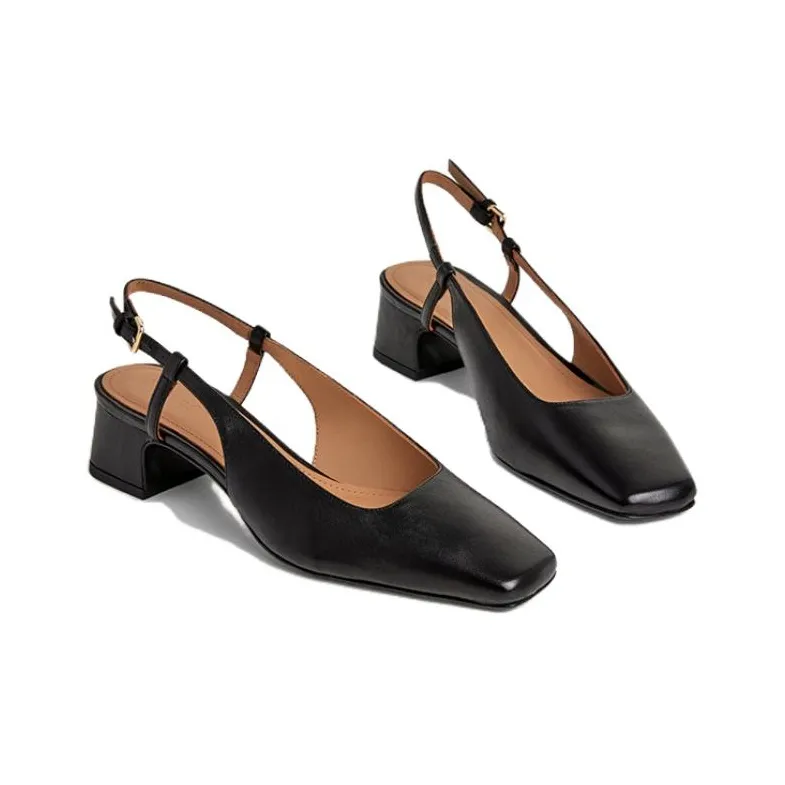 FLATTERED Chunky Heel High Heels 4cm Women's Black-1