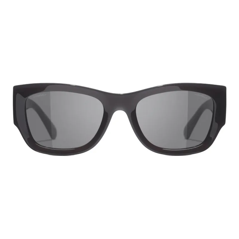 CHANEL Square Sunglasses Unisex Black-1