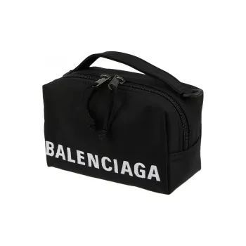 Balenciaga Polyamide Handheld Makeup Bag Women's Black
