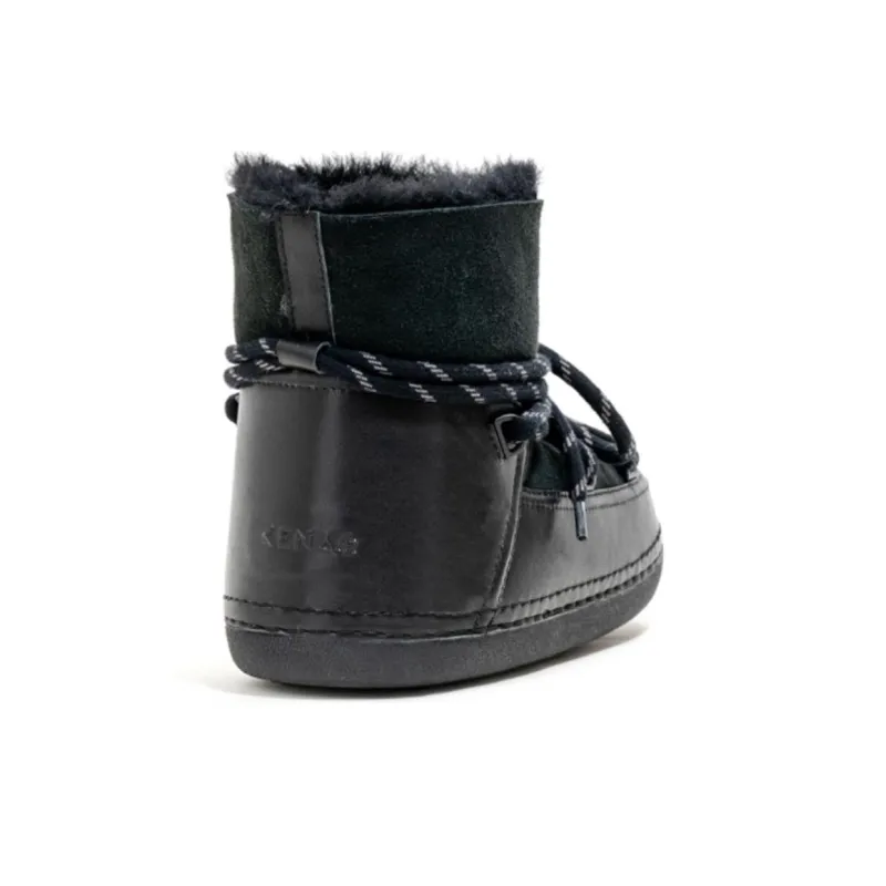 K.D.KENAZ Warm Slip Resistant Short Mid Calf Snow Boots Women's Black-5