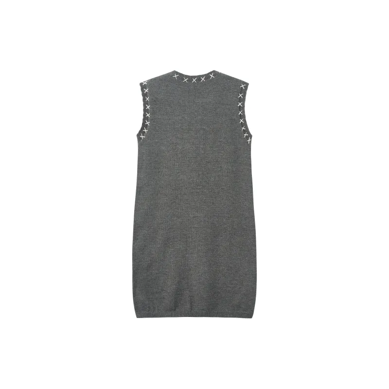 XUANSHU Sleeveless Dress Women's Gray-1
