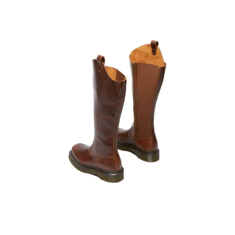 Dr.Martens Knee high Boots 3.5cm Women's Red Brown-3