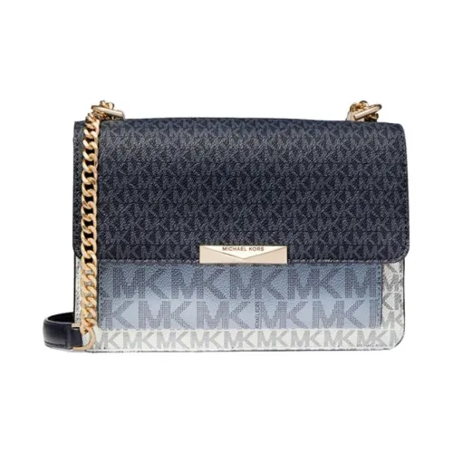 MICHAEL KORS Jade Leather Crossbody Bag Large Size Women's Marine Blue Mixed Color Summer Ice Cream