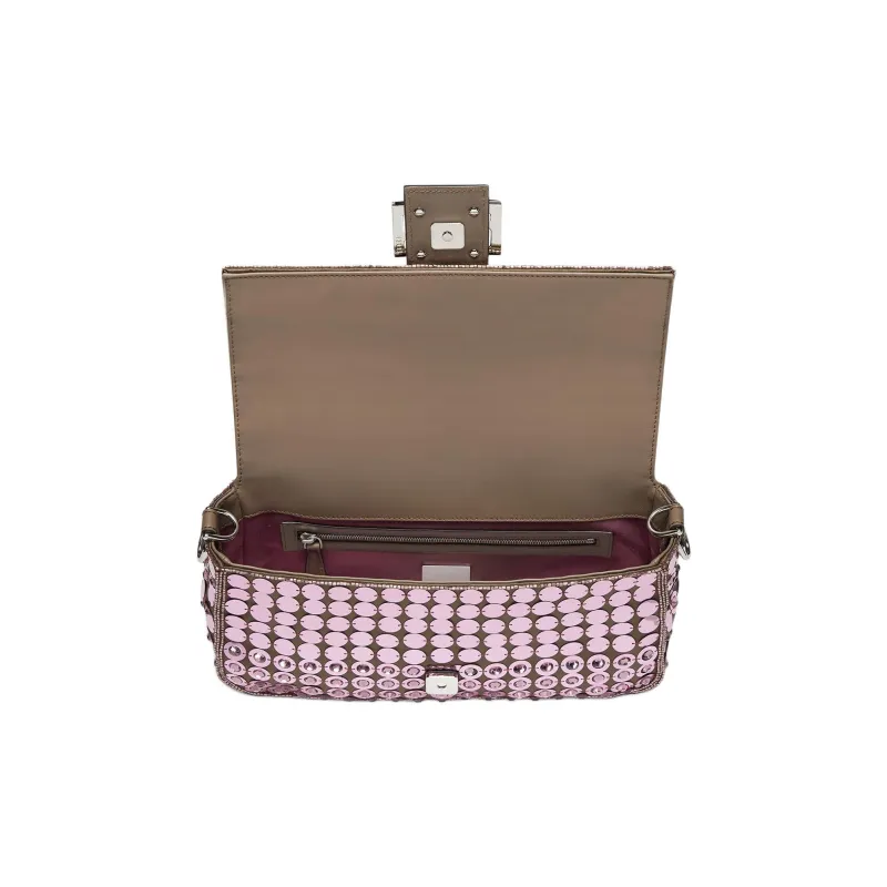 FENDI Baguette Polyester Baguette Bag, Portable Crossbody Bag, Shoulder Bag Women's Pink-3