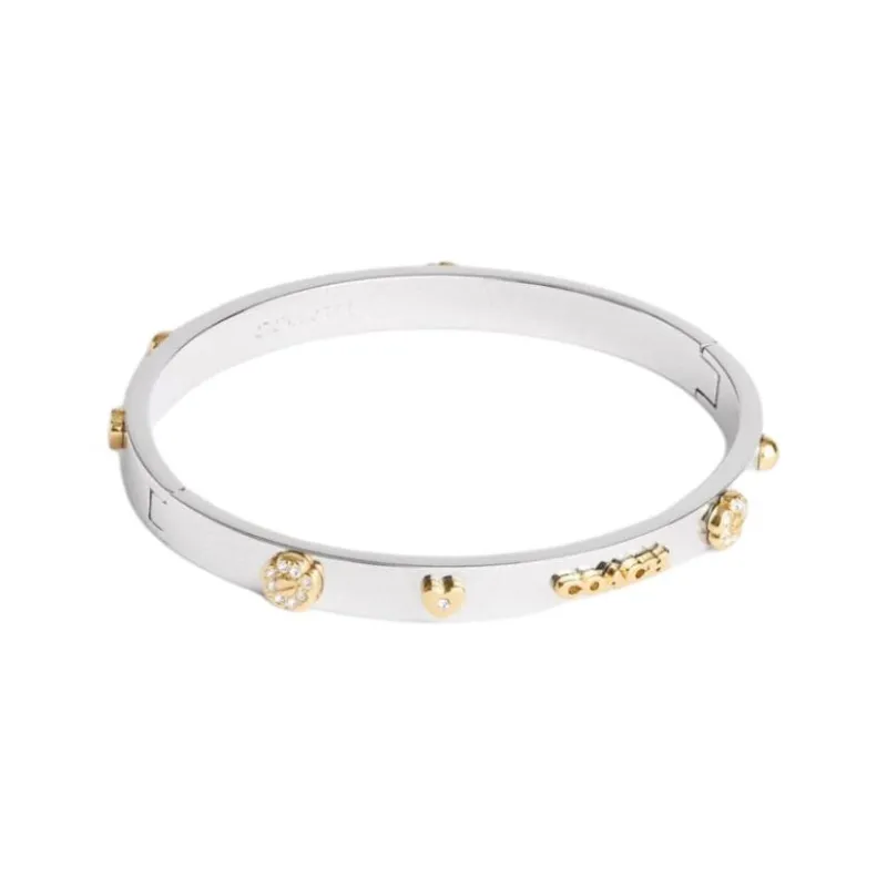 COACH Copper, Faux Crystal Bangles Unisex Silver-0