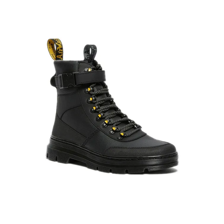 Dr.Martens Combs Tech Coated Canvas Casual Boots 'Black Yellow'-2