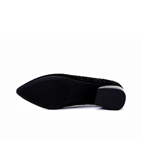 LESELE Chunky Heel High Heels 3.0cm Women's Black-4