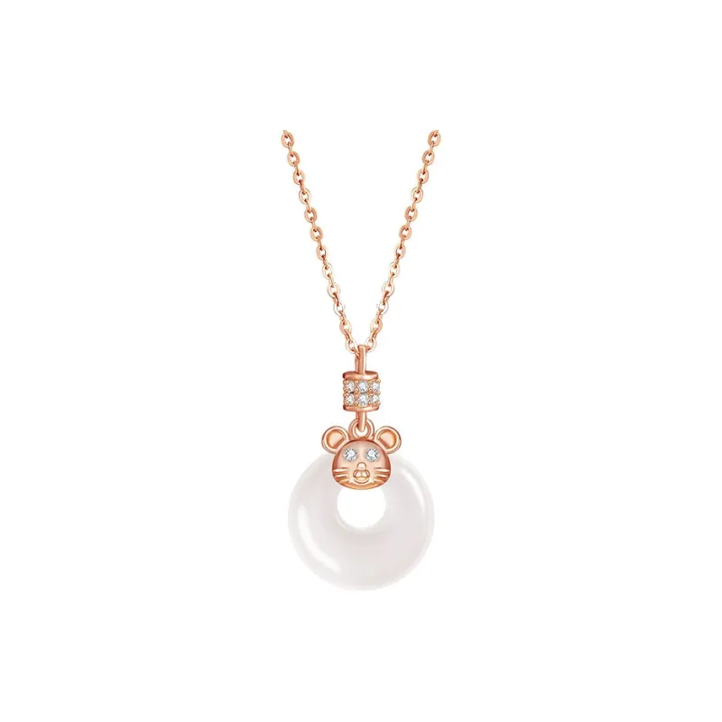 Strange Snow Chalcedony Necklaces Unisex-0