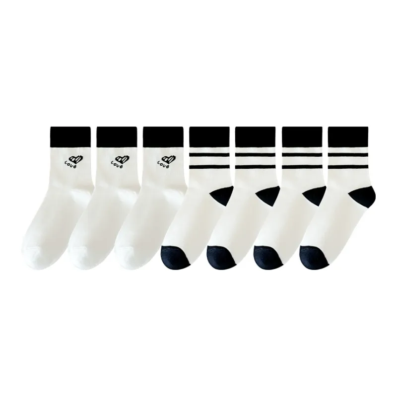 Lan Miao Mid Calf Socks Women's 7 Pack-10