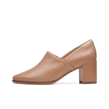 Clarks Frewa Series Chunky Heel High Heels Women's Flesh Pink