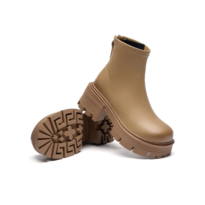 EBLAN Ankle Boots Women's Milk Tea-4