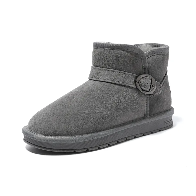 ZHR Snow Boots Women's Light Gray/Khaki/Coffee/Black-5