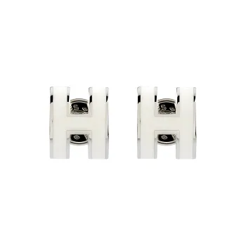 HERMES Metal Stud Earrings Women's