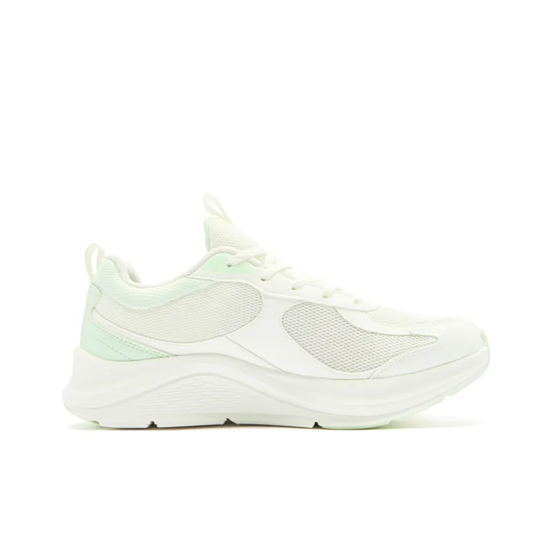 QIAODAN Running Shoes Women's Low Top Ivory Lime Green-1
