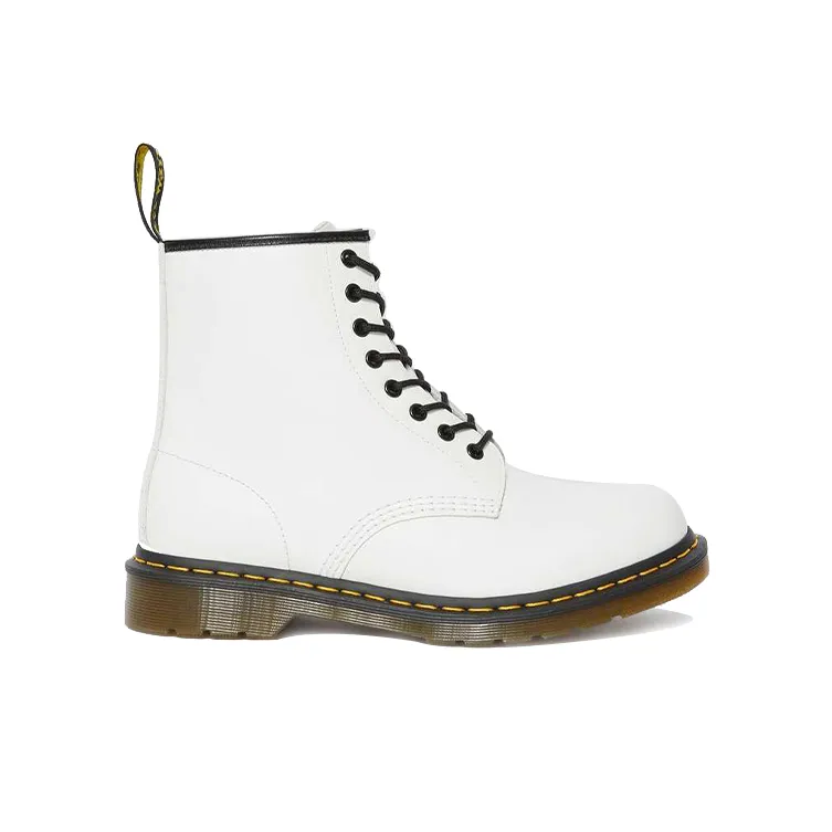 Dr. Martens 1460 Smooth Leather Lace Up Boot White-1