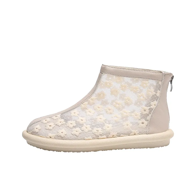 Bull charm Ankle Boots Women's White/Apricot-6